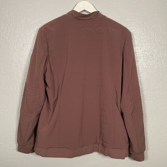 Kuhl Women XL  Mauve Rose Pink Bomber Jacket Soft Shell Zip Pockets Gorpcore - Picture 6 of 11